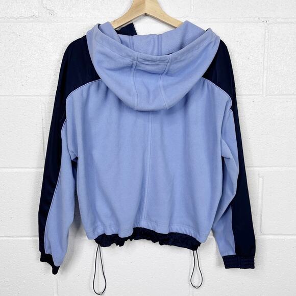 Athleta‎ Zion Microfleece Pullover Hoodie Womens M Blue Colorblock - Picture 4 of 8